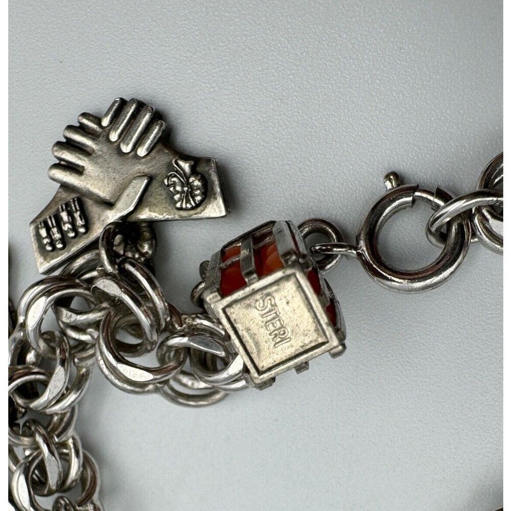 Vintage Sterling Silver Charm Bracelet States Operator Service Award Estate Find - Picture 14 of 16